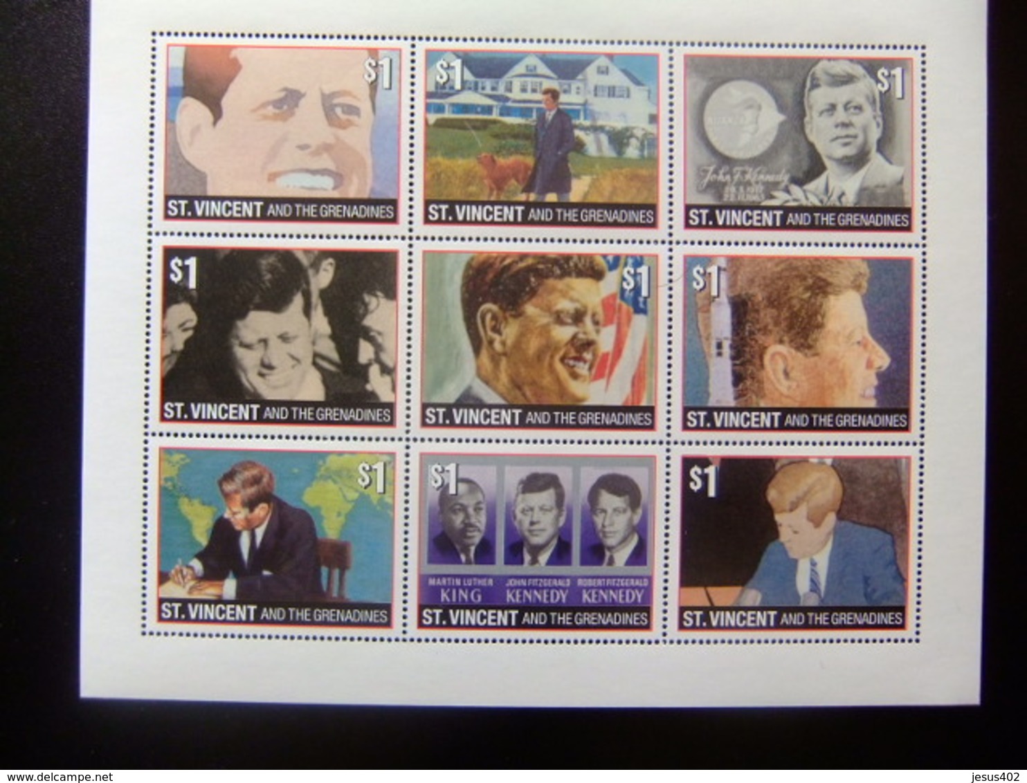 ST. VINCENT And The GRENADINES 1996 JOHN F. KENNEDY JFK 36 SELLOS 4 BLOQUES De 9 SELLOS - St.Vincent Y Las Granadinas