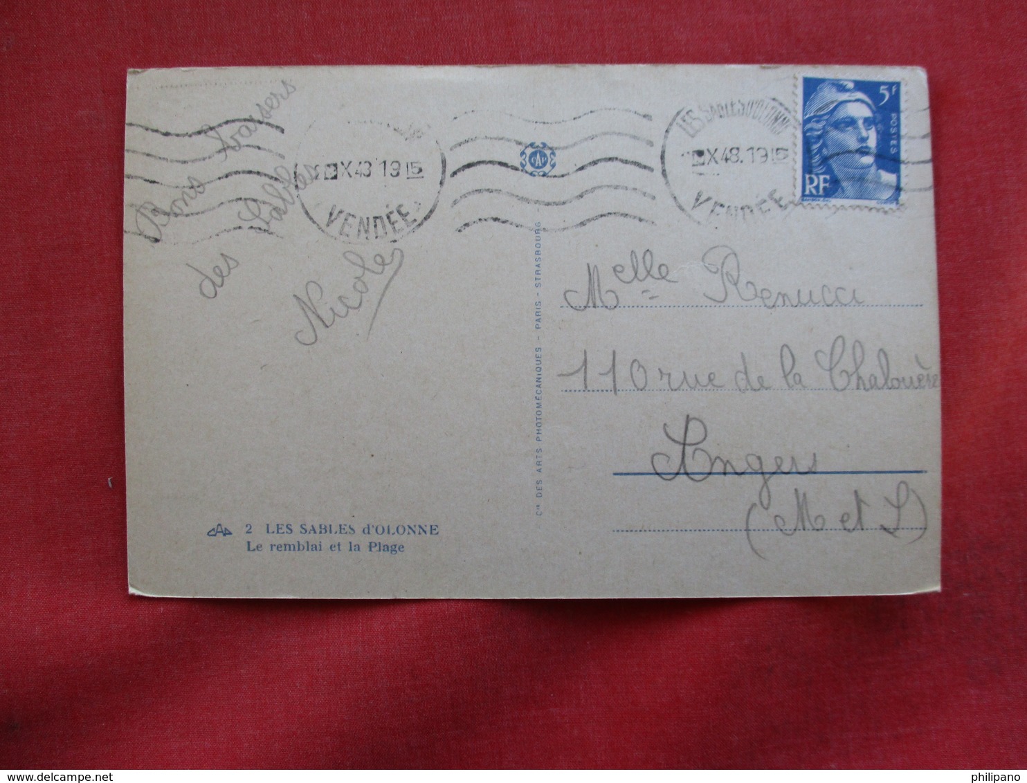 France > [85] Vendée > Sables D'Olonne       Has Stamp & Cancel   Ref 2871 - Sables D'Olonne