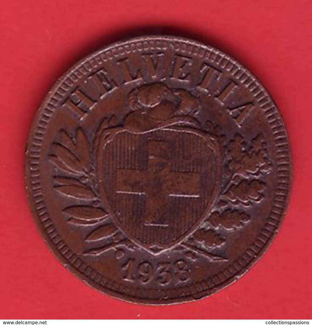 - SUISSE - 2 Centimes - 1938 - - 2 Centimes / Rappen