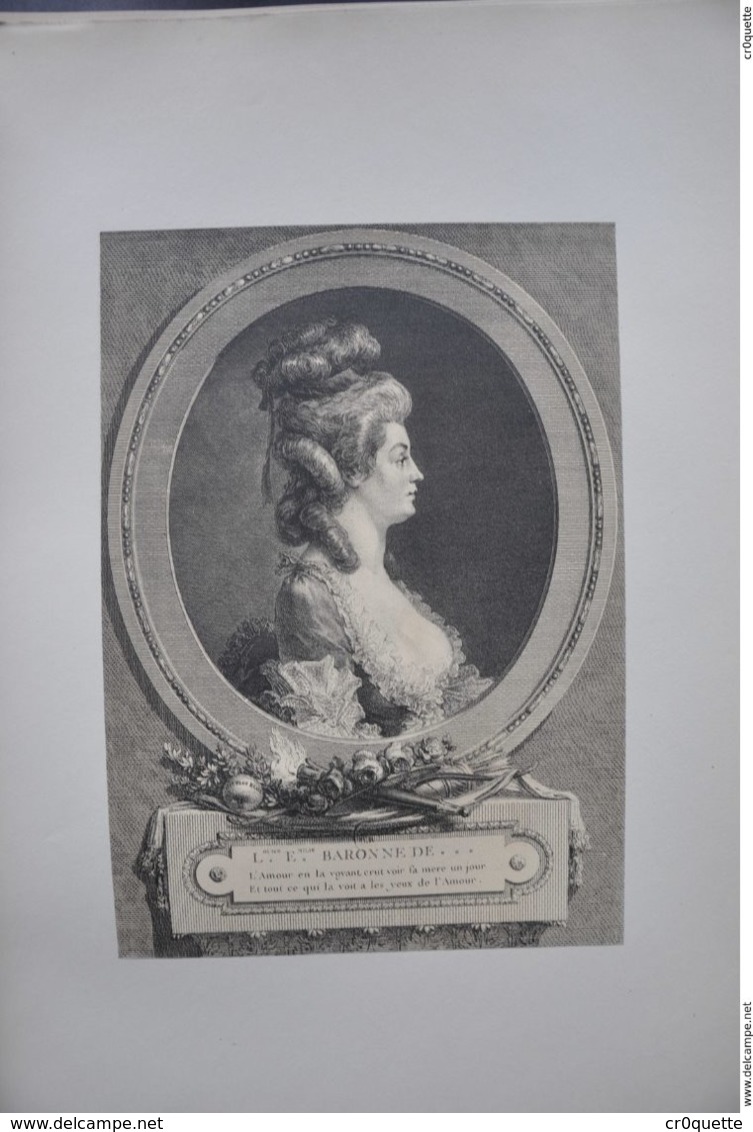 GRAVURE 694 / PORTRAIT DE Mme MEZIERE DU CREST MARQUISE DE ST AUBIN   Par AUGUSTIN DE SAINT AUBIN  Né à PARIS - Estampes & Gravures