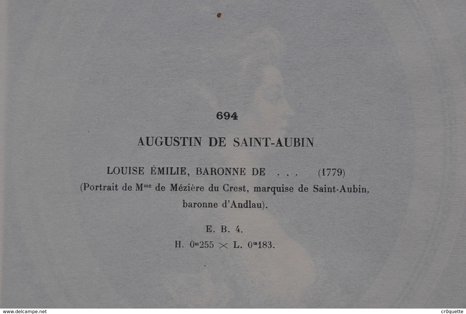 GRAVURE 694 / PORTRAIT DE Mme MEZIERE DU CREST MARQUISE DE ST AUBIN   Par AUGUSTIN DE SAINT AUBIN  Né à PARIS - Prenten & Gravure