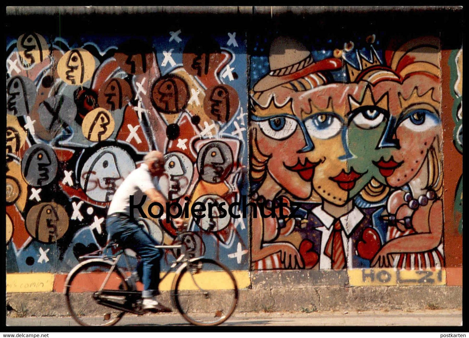 ÄLTERE POSTKARTE BERLINER MAUER 1987 THE WALL LE MUR BERLIN FAHRRAD Bike AK Postcard Ansichtskarte Cpa - Berlijnse Muur