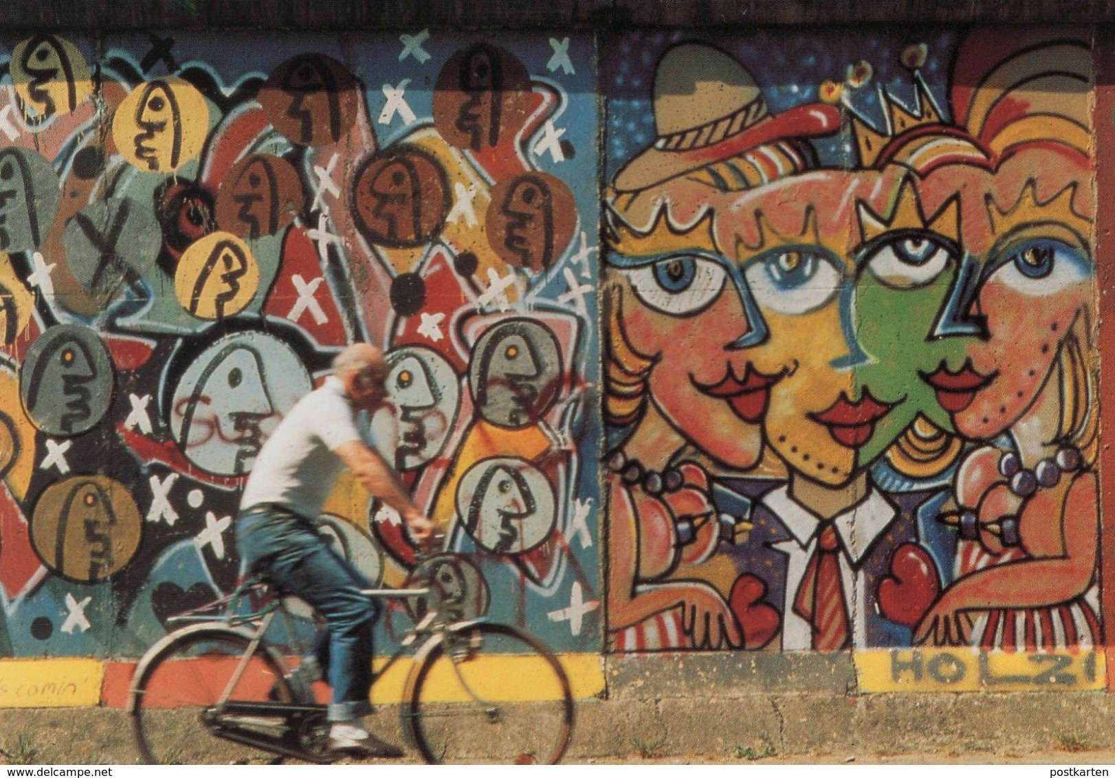 ÄLTERE POSTKARTE BERLINER MAUER 1987 THE WALL LE MUR BERLIN FAHRRAD Bike AK Postcard Ansichtskarte Cpa - Berlin Wall