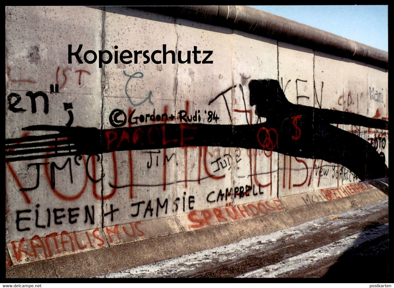 ÄLTERE POSTKARTE BERLINER MAUER THE WALL LE MUR BERLIN JIM JUDE GORDON + RUDI FOTO HERMANN WALDENBURG Postcard - Mur De Berlin
