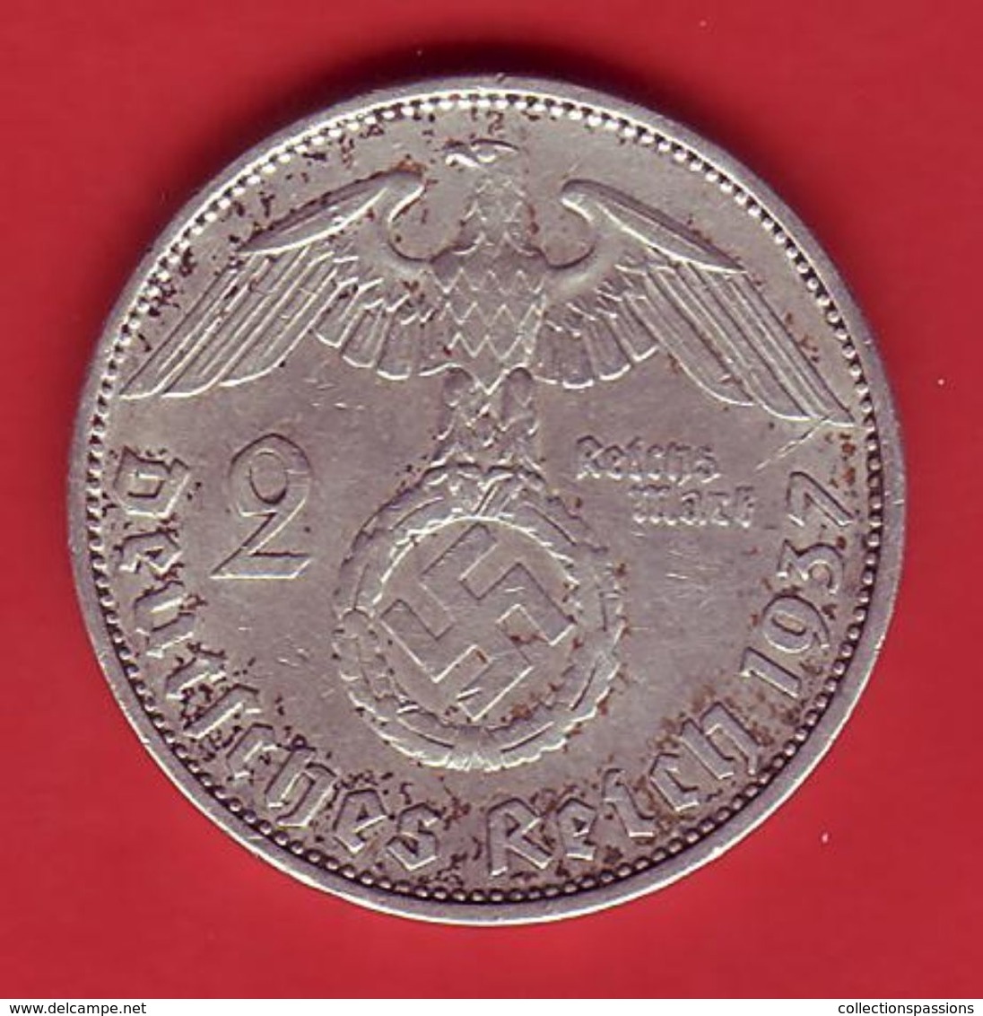 - ALLEMAGNE - Troisième Reich - 2 Reichsmark - 1937 A - Argent - - 2 Reichsmark