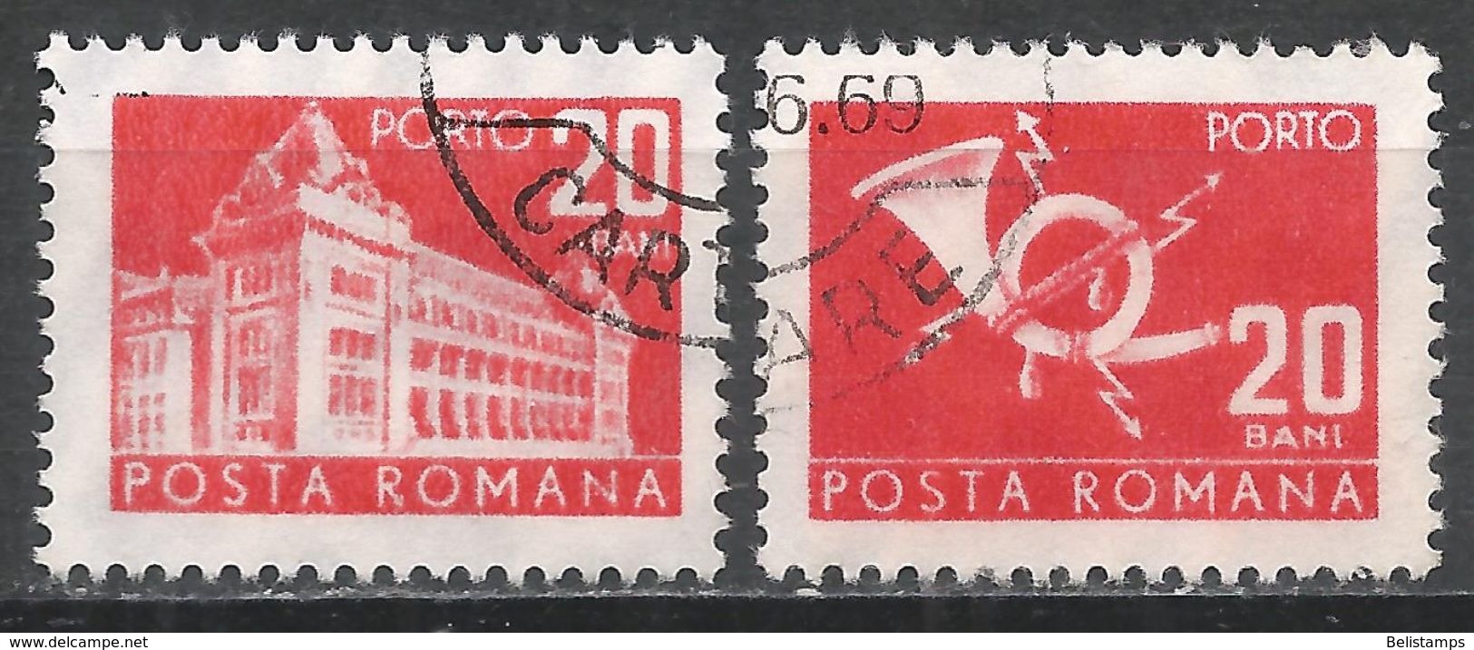 Romania 1967. Scott #J124 (U) General Post Office And Post Horn * - Port Dû (Taxe)