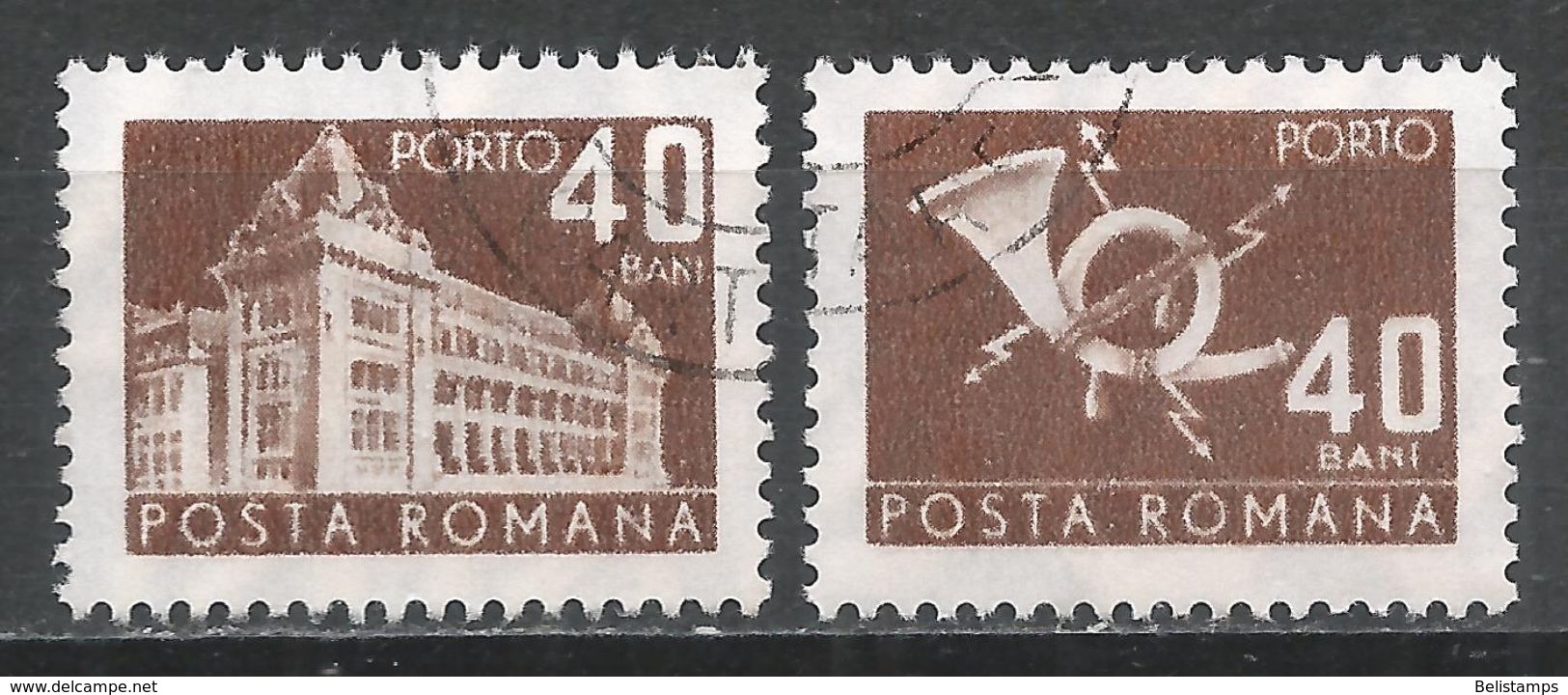 Romania 1967. Scott #J125 (U) General Post Office And Post Horn - Port Dû (Taxe)