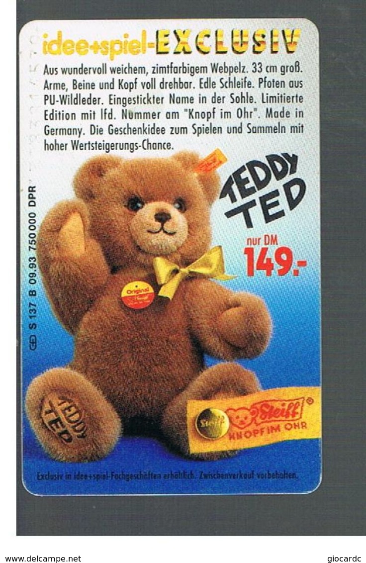 GERMANIA (GERMANY) -  1993 - TEDDY TED        - USED - RIF.   55 - Jeux