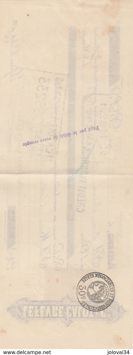 Lettre Change Mandat 10/12/1924 Lefèvre Calot AMIENS Somme  à Cottu Issoudun Indre Cachet + Timbre Fiscal - Bills Of Exchange