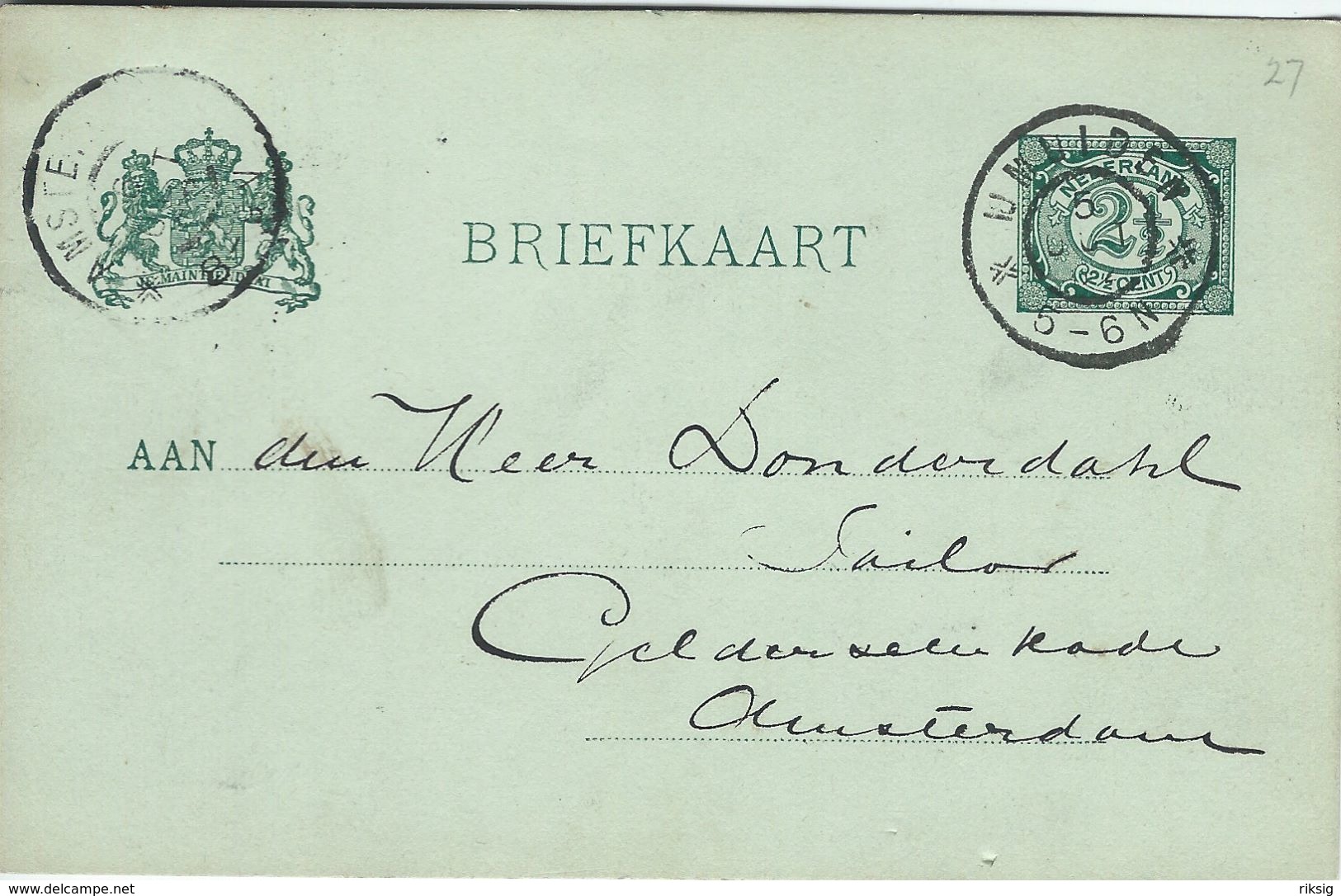 Postal Stationery Used: Imuiden 1902 Netherlands.  S-4213 - Telegraph