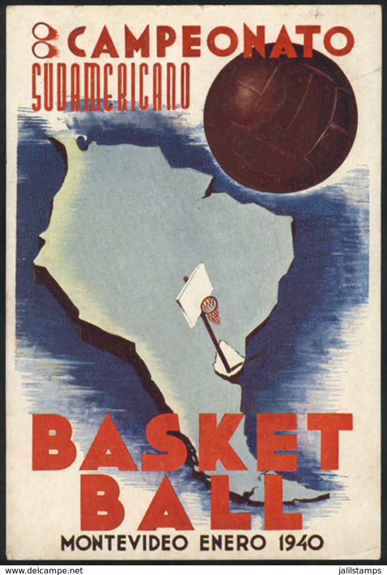 2 TOPIC BASKETBALL: Postcard Of The South American Basketball Championship In Montevi - Basketball