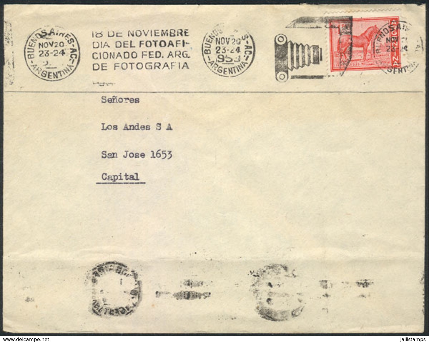 7 TOPIC PHOTOGRAPHY: "Cover Used In Argentina In NOV/1959, With Machine Cancel With S - Fotografie