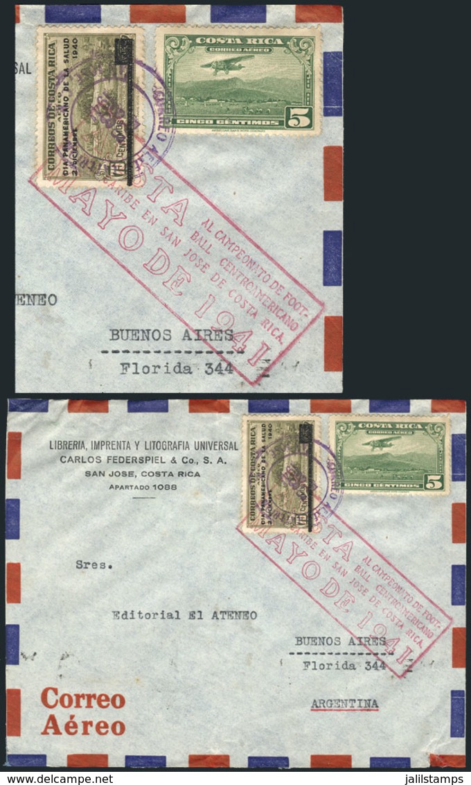 8 TOPIC FOOTBALL: "Cover Sent To Argentina On 28/FE/1941 With Advertising Handstamp A - Briefe U. Dokumente