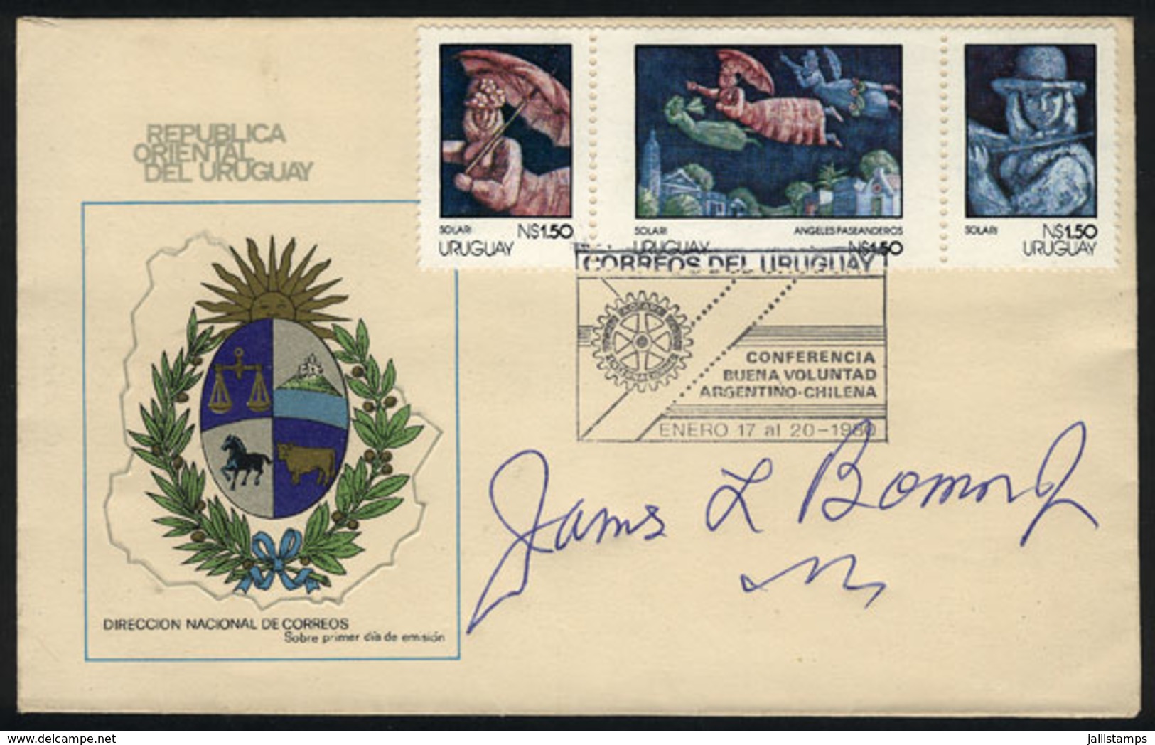 11 TOPIC ROTARY: "Special Envelope Of Uruguay With Postmark Of "Conferencia De Buena - Rotary Club