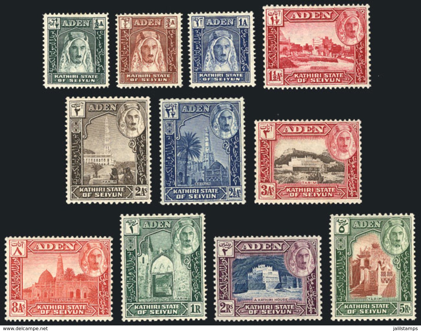 31 ADEN - SEIYUN: Yvert 1/11, 1942 Cmpl. Set Of 11 Mint Values, VF Quality! - Aden (1854-1963)