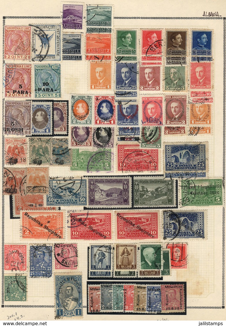 36 ALBANIA: Collection On Pages With Mint (without Gum, Lightly Hinged Or MNH) And Used - Albanien