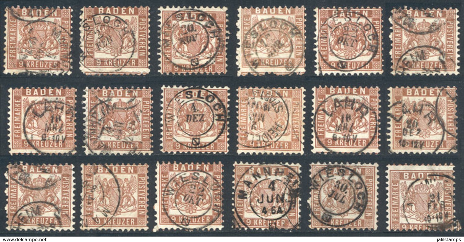 40 GERMANY: Sc.23 X 17 Used Examples, Varied Cancels, Very Fine Quality, Catalog Value - Autres & Non Classés