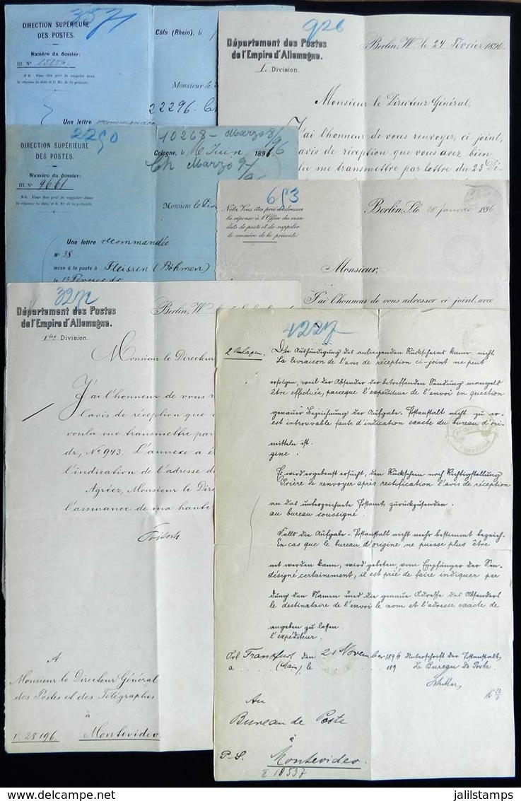 67 GERMANY: 6 Communications Of The German Mail Sent In 1896 To The Uruguayan Mail, Ver - 1801-1900