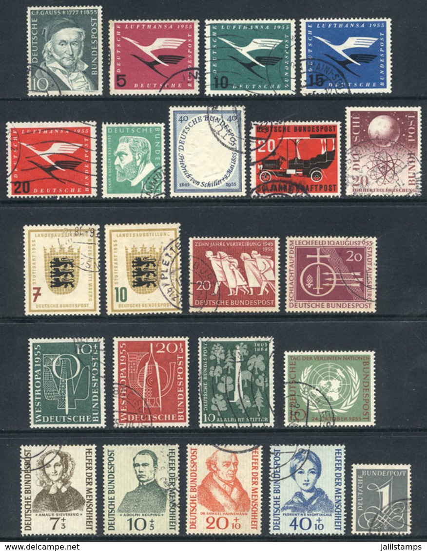 81 WEST GERMANY: Yvert 80/102 (without 95), Year 1955 Almost Complete, Used, VF Quality - Autres & Non Classés