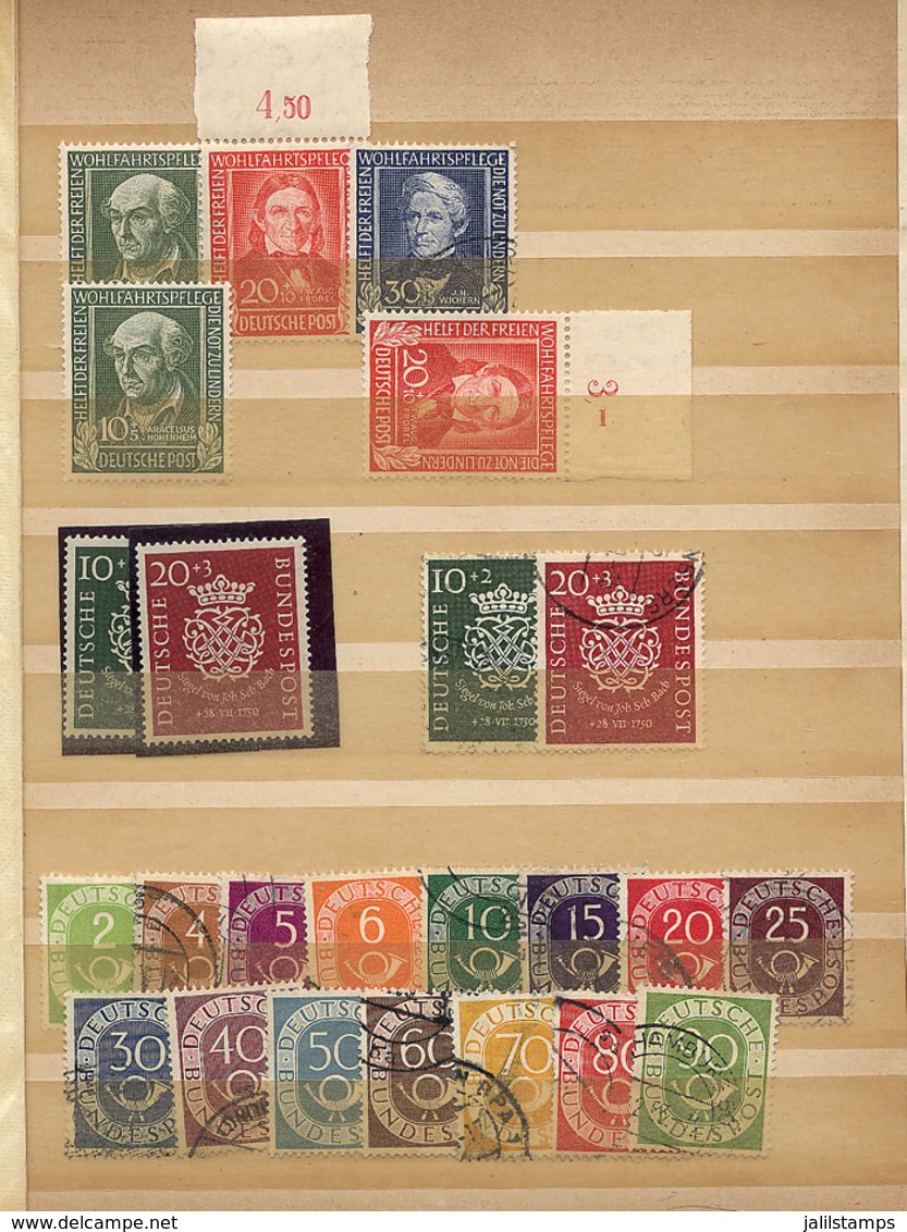 89 WEST GERMANY: Interesting Stock Of Stamps In Stockbook, Including Many Good Values A - Other & Unclassified