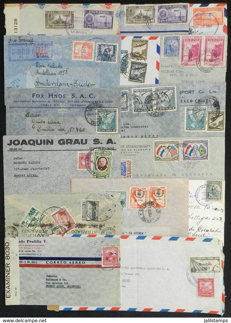95 LATIN AMERICA: 16 Covers Or Cards Sent To Argentina Between 1940 And 1945, Several C - Autres & Non Classés