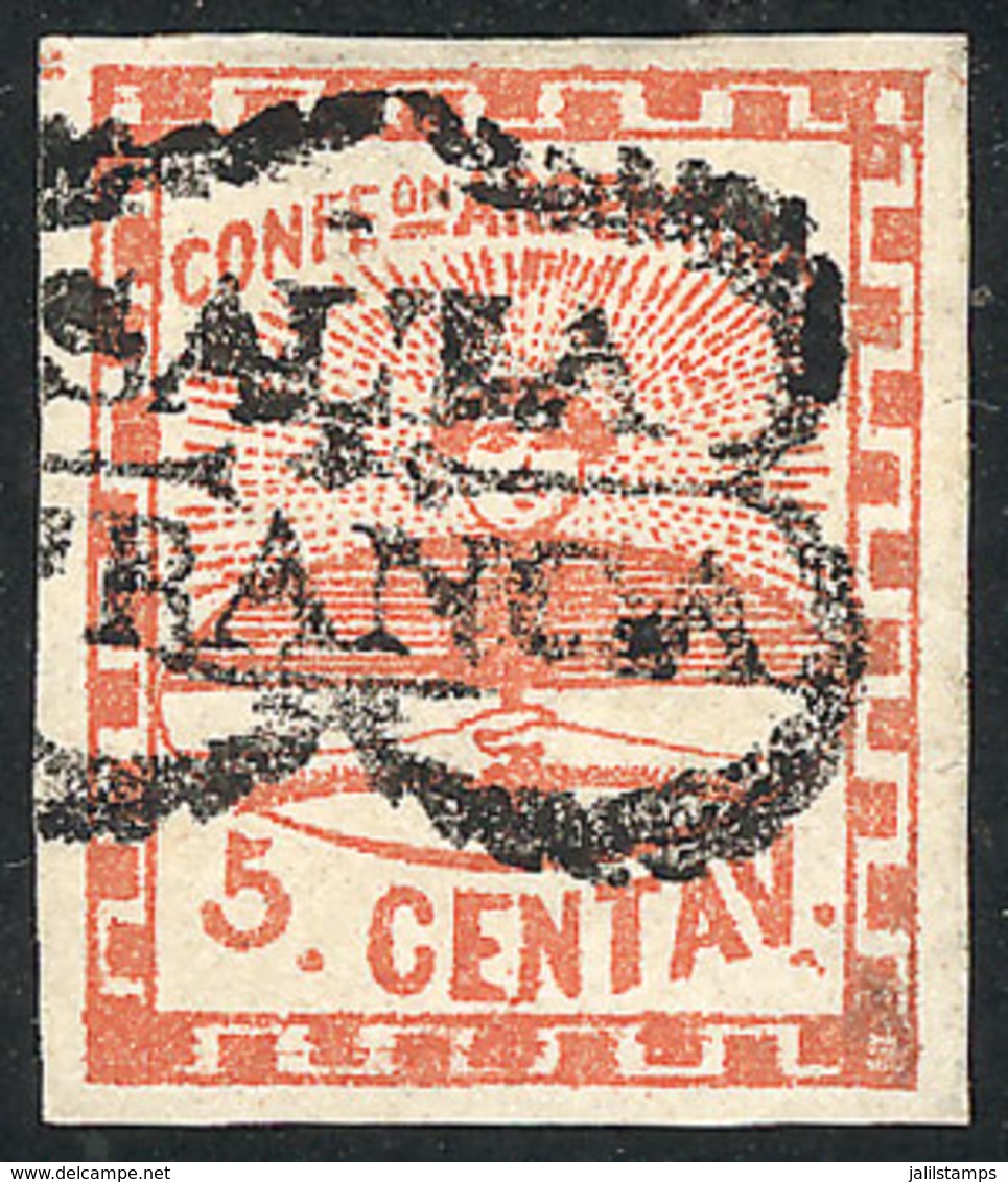 124 ARGENTINA: "GJ.1e, "double Period After CENTAV", With Spectacular Wreathed SALTA-F - Autres & Non Classés