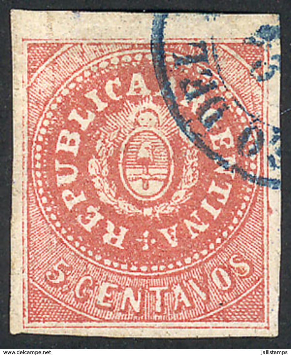 148 ARGENTINA: GJ.15, 5c. Narrow C, Used In Rosario, With A Soft Vertical Crease Else Ex - Neufs