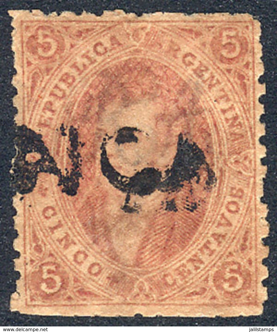 160 ARGENTINA: GJ.20m, 3rd Printing, In Interesting Terra-cota Chocolate Color, With VAR - Neufs