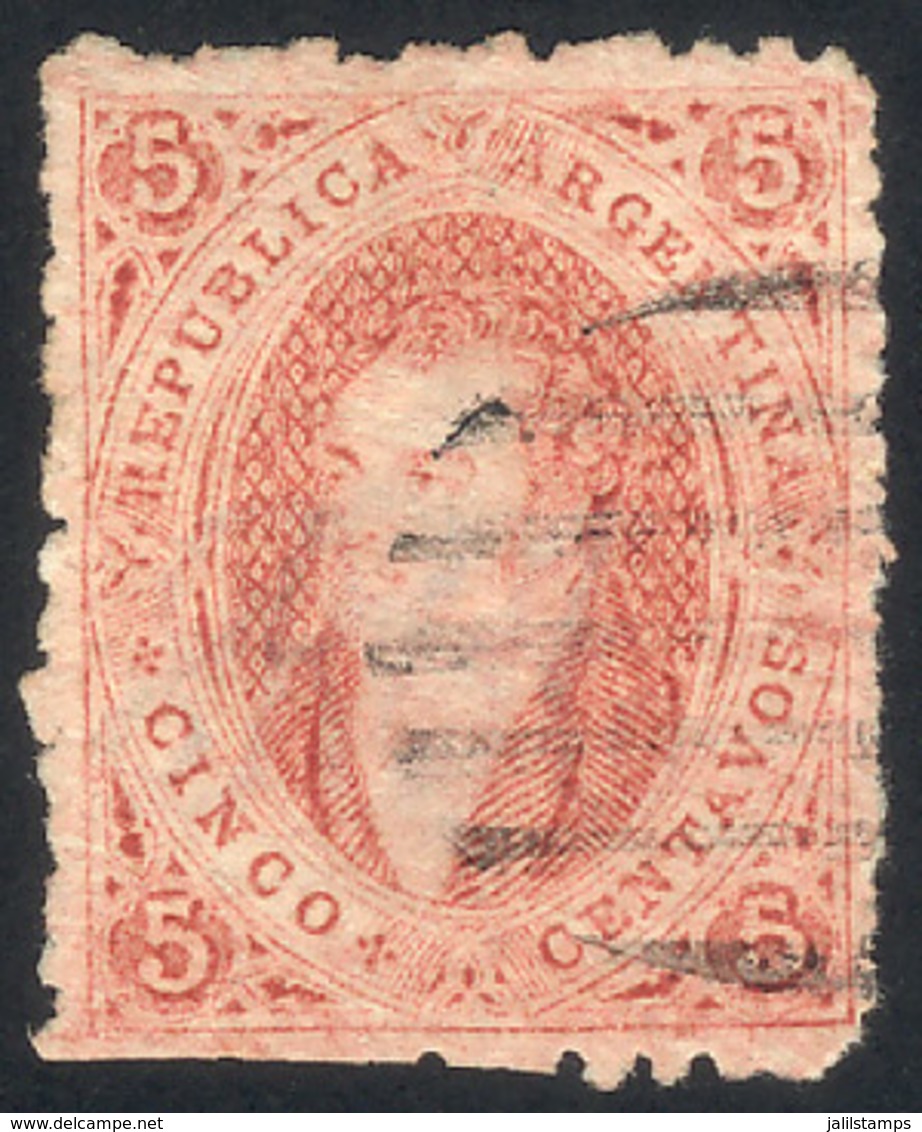 175 ARGENTINA: GJ.28d, 6th Printing Perforated, With DIRTY PLATE (diagonally) Variety, - Neufs