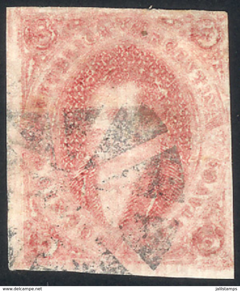 181 ARGENTINA: GJ.34, 8th Printing, In A Rare LIGHT ROSE Color, Mute Circle Of Wedges Ca - Neufs