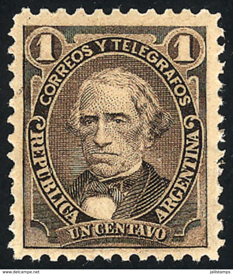 209 ARGENTINA: GJ.99, 1889 1c. Velez Sársfield WITH WATERMARK GLOBES, MNH, Excellent Qua - Autres & Non Classés