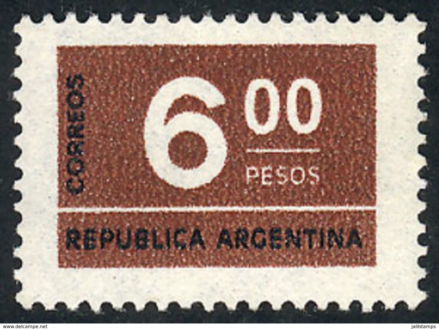 271 ARGENTINA: GJ.1725N, 6P. Figures, Printed On UV NEUTRAL PAPER, VF Quality, Scarce! - Other & Unclassified