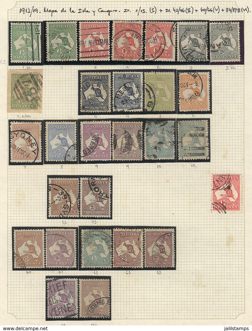 449 AUSTRALIA: Collection On Pages (circa 1912 To 1990), Used Or Mint Stamps, Most Of Fi - Autres & Non Classés