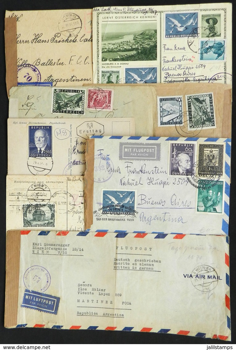457 AUSTRIA: 8 Covers Or Cards Sent To Argentina Between 1946 And 1953 With Nice Postage - Autres & Non Classés