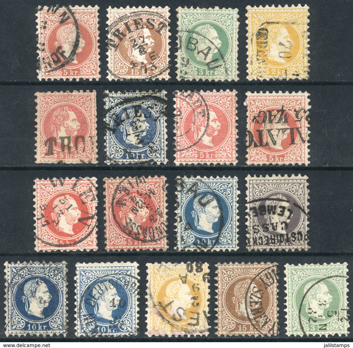 460 AUSTRIA: 17 Classic Stamps, High Catalog Value, With Some Good Cancels, General Qual - Autres & Non Classés