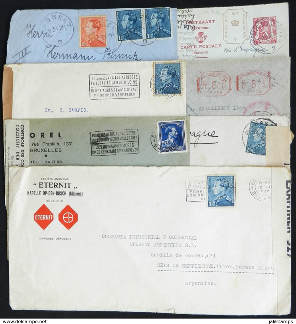 477 BELGIUM: 6 Covers + 1 Card Sent To Argentina Between 1940 And 1945, ALL CENSORED, Th - Autres & Non Classés