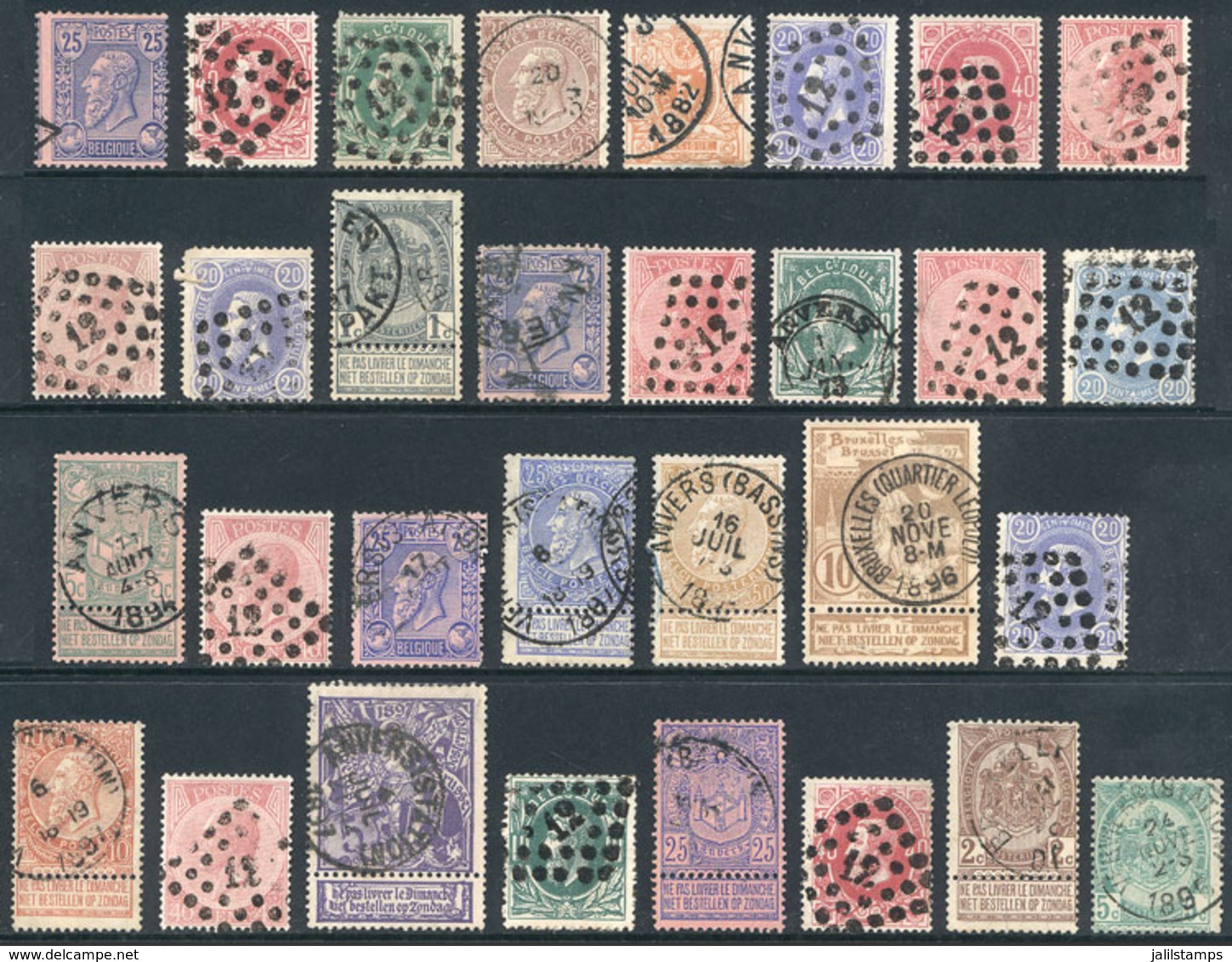 480 BELGIUM: Lot Of Old Stamps, Very Fine General Quality, Yvert Catalog Value Euros 170 - Collections