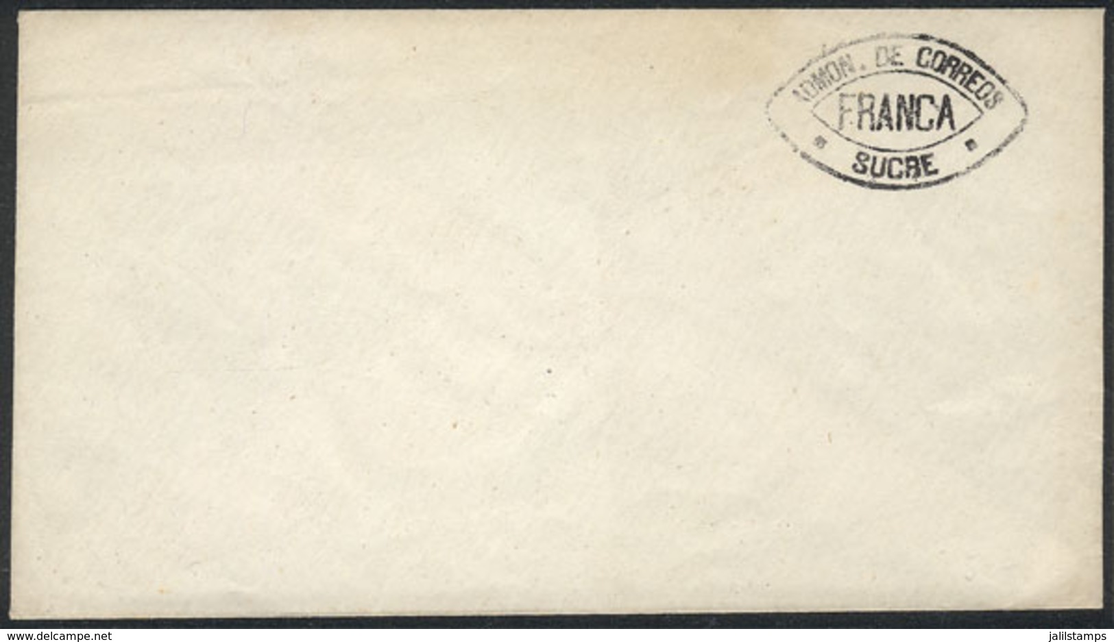 483 BOLIVIA: "Cover (unused) With Double Ogive "ADMON. DE CORREOS - FRANCA - SUCRE" Ma - Bolivie