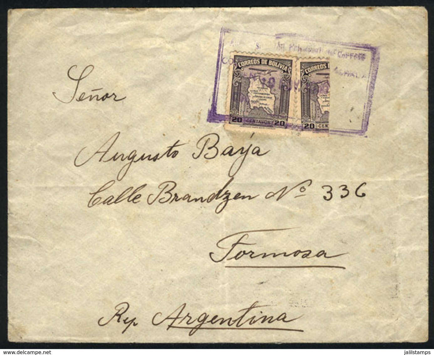 486 BOLIVIA: Cover Sent To Argentina On 19/NO/1936 With Interesting Postage That Include - Bolivie