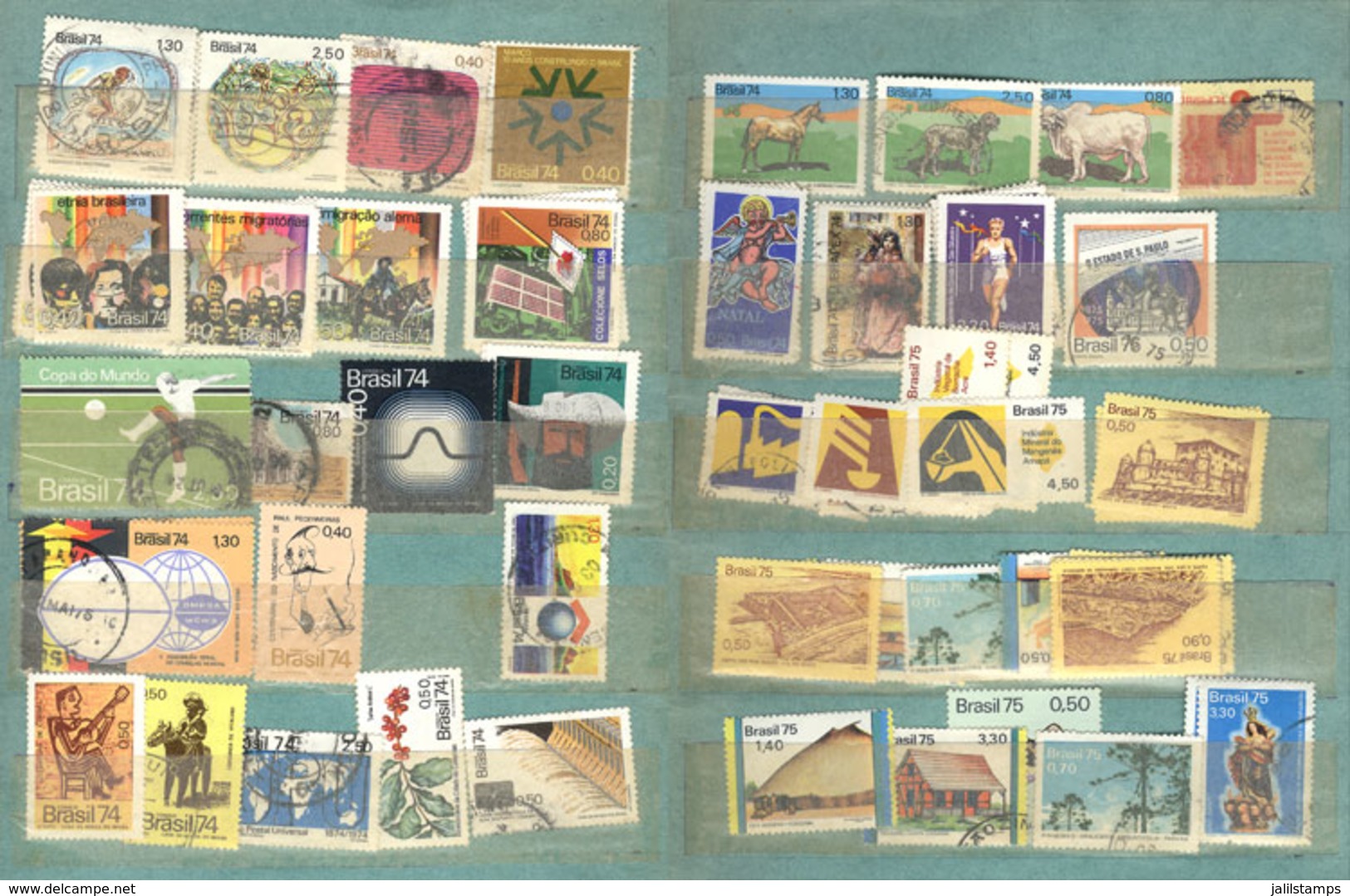 497 BRAZIL: "Home-made" Stockbook With About 300/400 Mint Or Used Commemorative Stamps, - Other & Unclassified