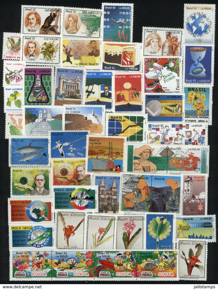 498 BRAZIL: Lot Of Stamps Issued In 1992, MNH, Excellent Quality, Low Start! - Autres & Non Classés
