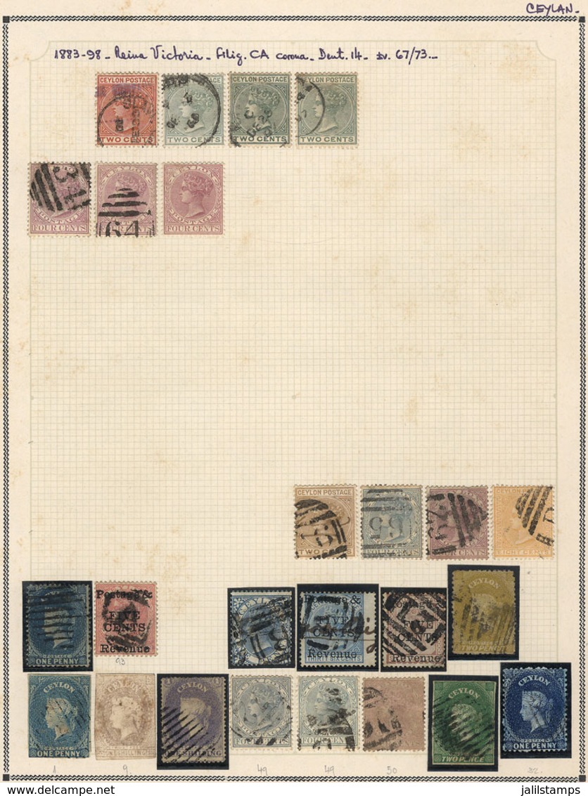 516 CEYLON: Collection On Pages (circa 1883 To 1960), Used And Mint Stamps, Most Of Fine - Sri Lanka (Ceylan) (1948-...)