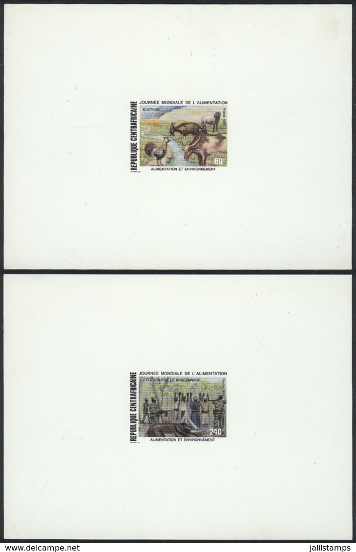 518 CENTRAL AFRICAN REPUBLIC: Yv.819/820, 1989 World Food Day: Animals, Elephants, Compl - Centrafricaine (République)