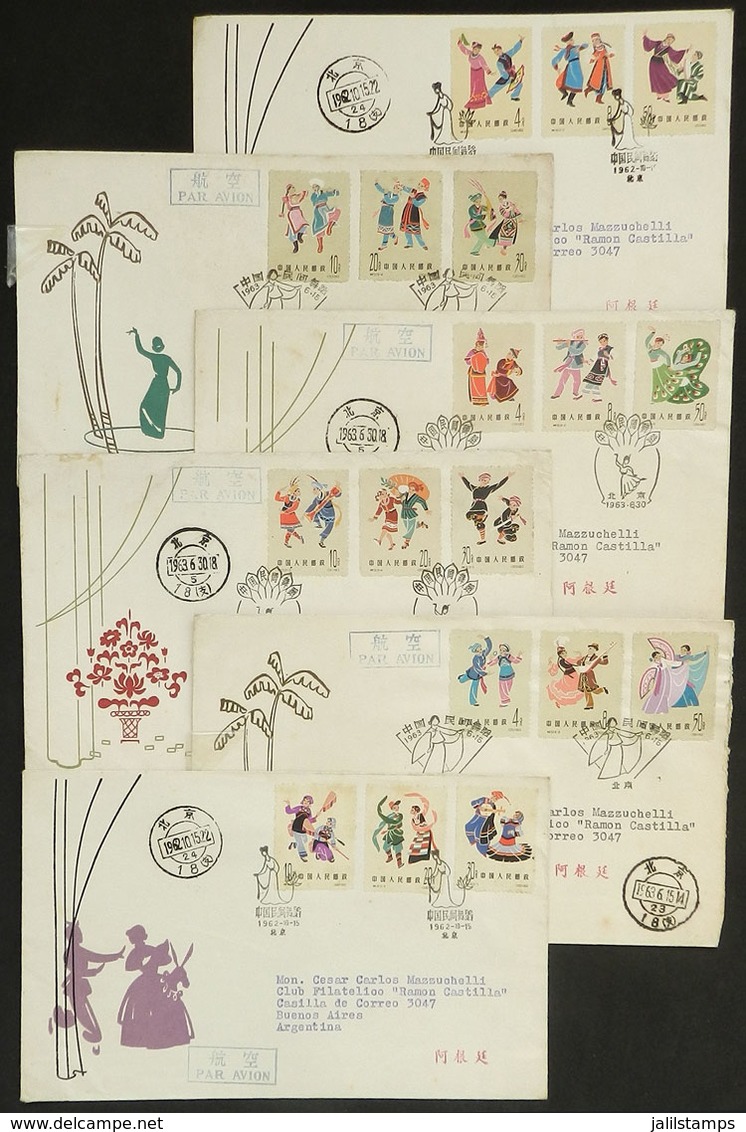 554 CHINA: Sc.629/634 + 696/701 + 702/707, 1962 And 1963, Chinese Folk Dances, The 3 Set - Autres & Non Classés