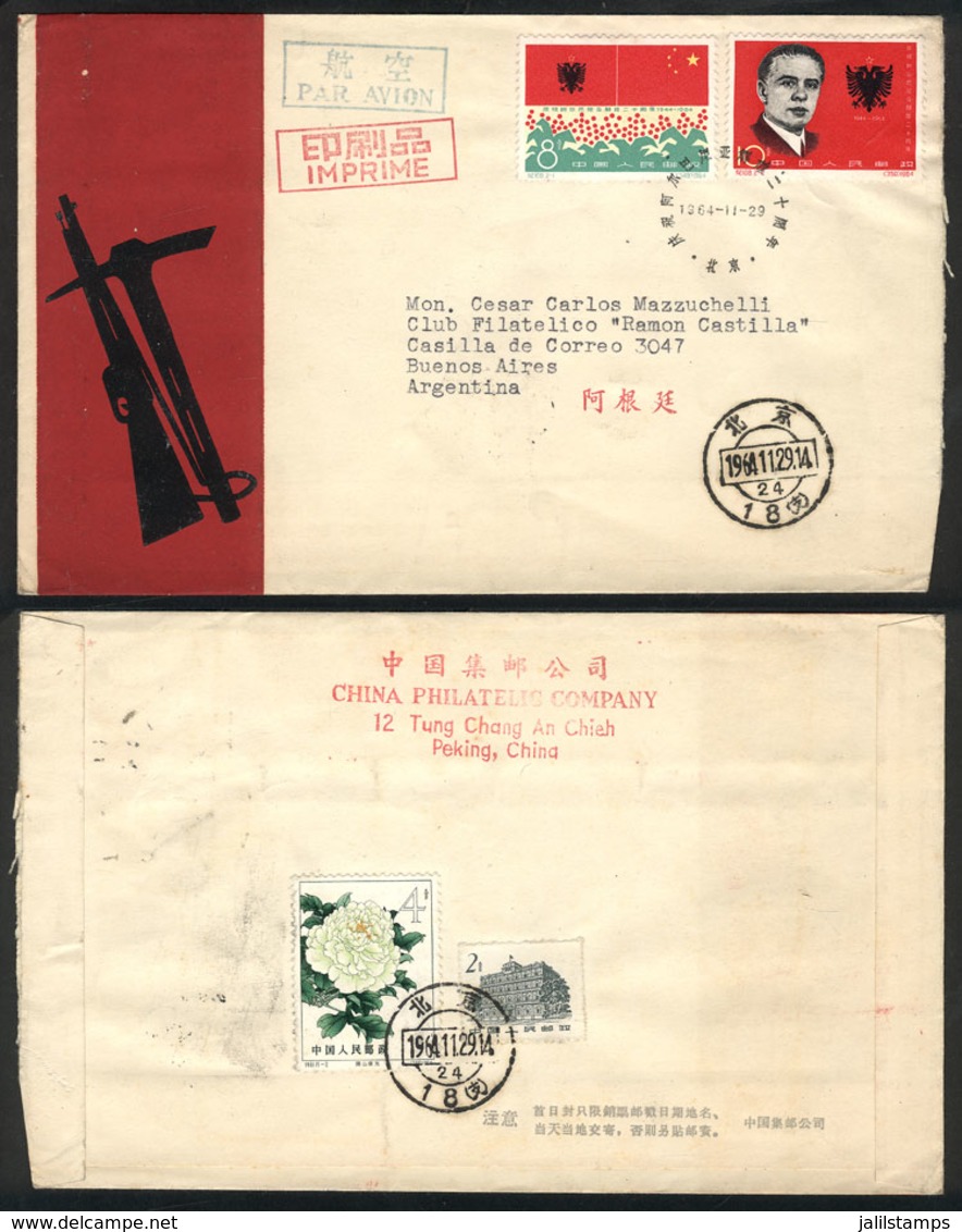 572 CHINA: Sc.804/805, 1964 Albania, The Set Of 2 Values (+ Other Stamps On Back) On FDC - Other & Unclassified