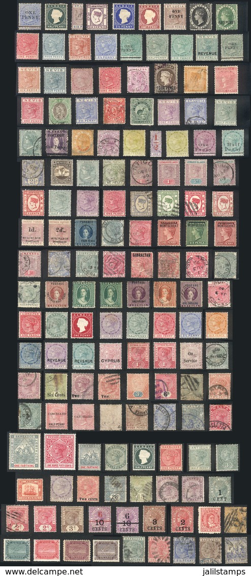 632 BRITISH COLONIES: Interesting Lot Of Old Stamps, Including Good Values, The General - Autres & Non Classés