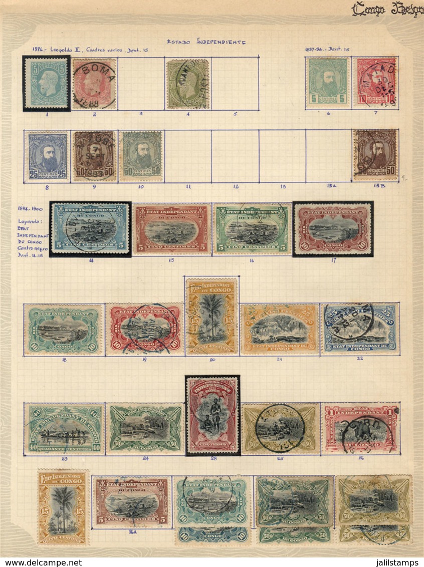 636 BELGIAN CONGO: Collection On Pages (circa 1886 To 1960), Used Or Mint Stamps, Most O - Autres & Non Classés