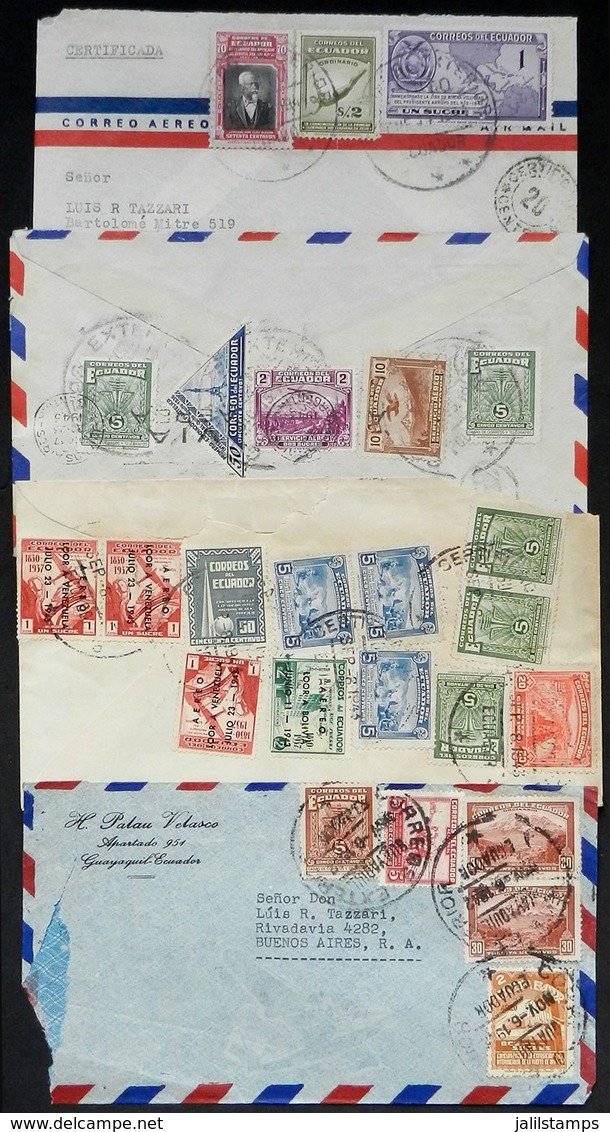 699 ECUADOR: 8 Covers With Nice Postages Sent To Argentina In The 1940s! - Equateur
