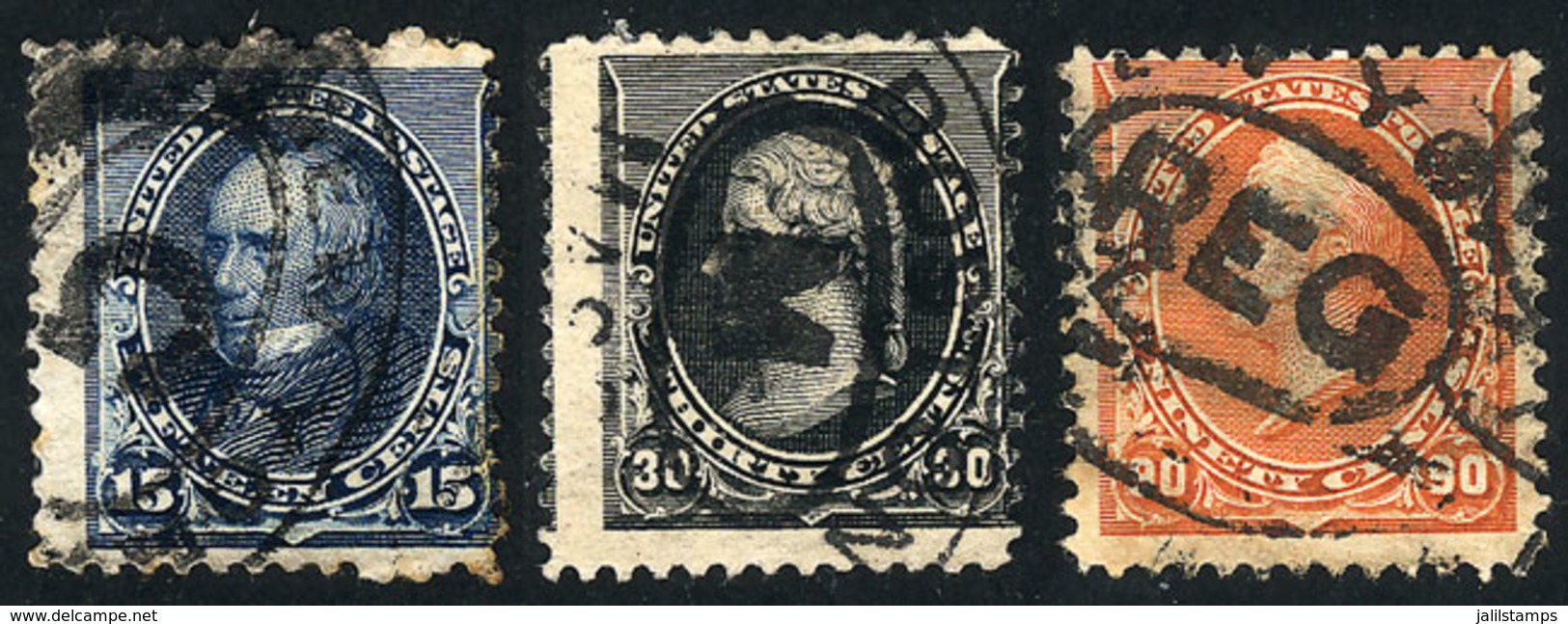 721 UNITED STATES: Sc.227/229, Fine Quality (Sc.229 With Tiny Thin On Back), Catalog Val - Autres & Non Classés