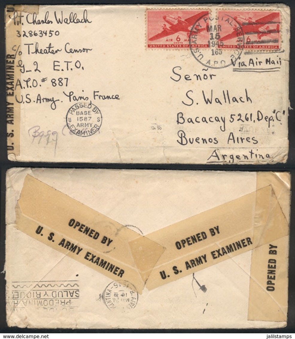 726 UNITED STATES: FRANCE - ARGENTINA: Cover (including Its Long Letter Of Several Pages - Marcophilie